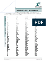 Core Vocabulary - Australian Word Frequency List: Information Kit For AAC Teams