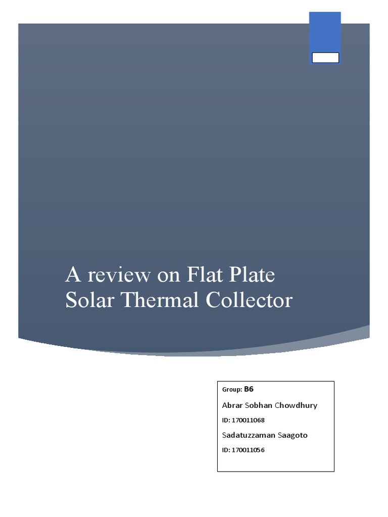 Flat Plate Solar Collector Overview | PDF | Solar Energy | Heat Transfer