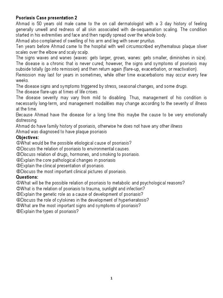 Psoriasis Case Presentation 2 | PDF | Psoriasis | Epidermis