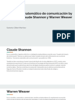 Modelo Matemático de Comunicación by Claude Shannon y Warren Weaver