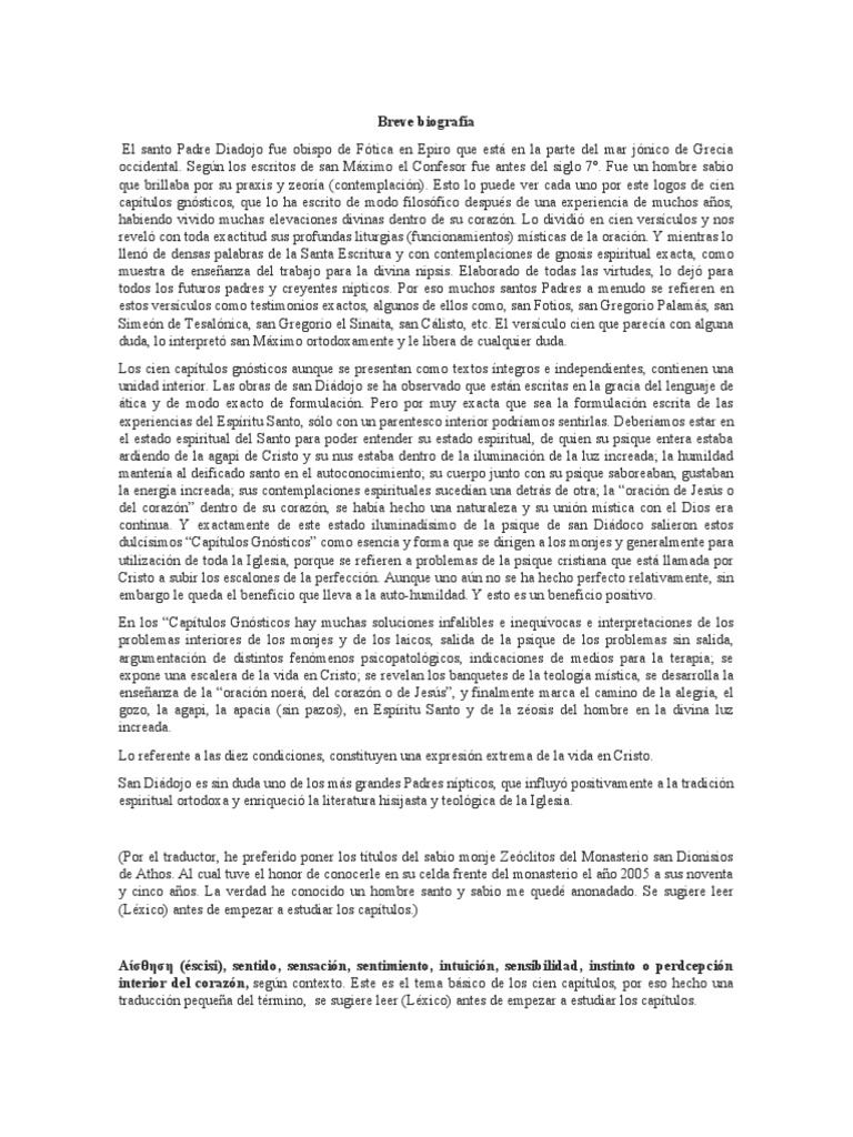 Diádoco de Fótice. Cién Capítulos Gnósticos Logosortodoxoblog PDF