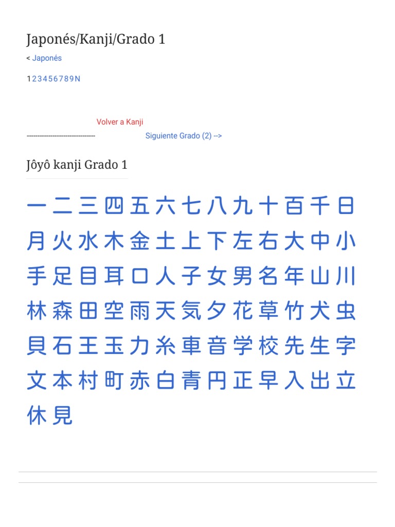 Japonés Kanji Grado 1 Wikilibros PDF PDF