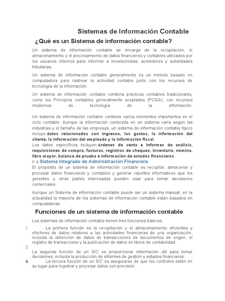 Sistemas de Información Contable1 | Descargar gratis PDF | Sistema de ...
