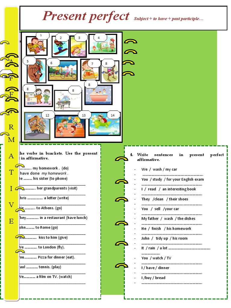 Present Perfect Affirmative | PDF | Semiotics | Syntactic Relationships