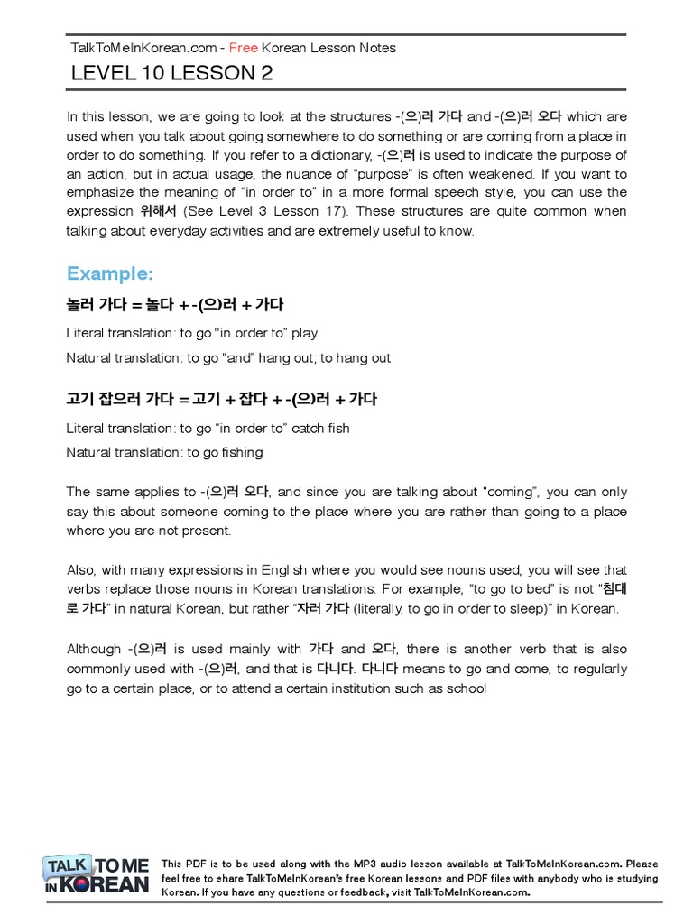 TTMIK Level 10 Lesson 2 PDF | PDF | Translations | Human Communication