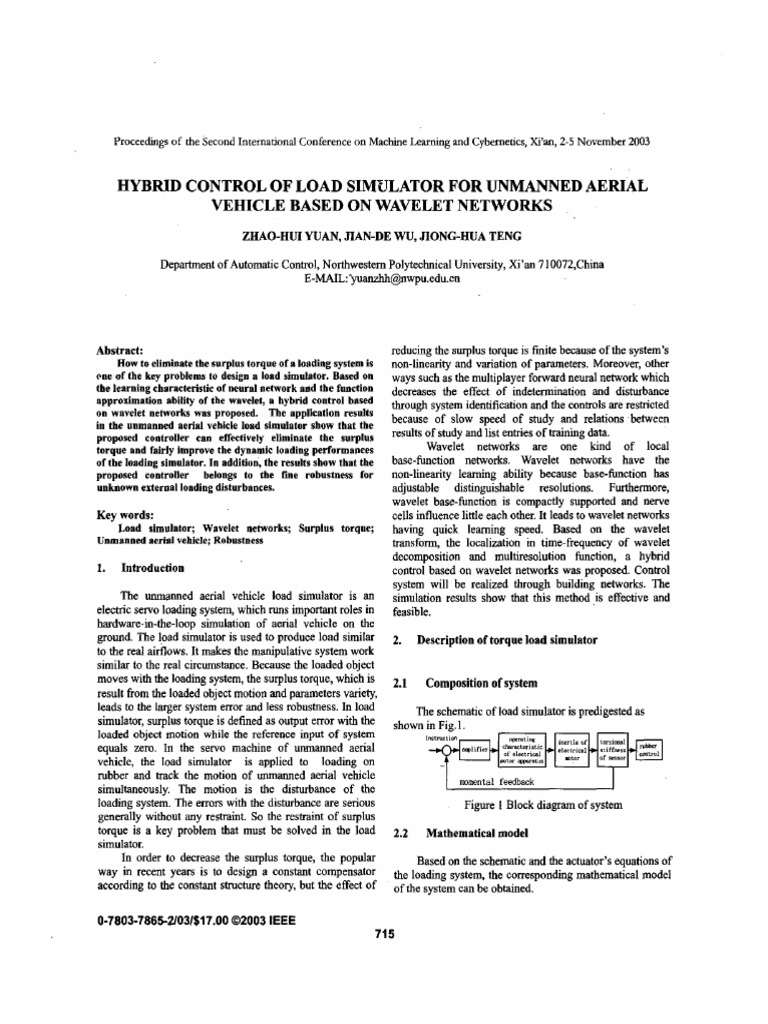 Hybrid Control for UAV Load Simulator | PDF | Control Theory | Wavelet