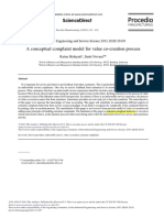 A Conceptual Complaint Model For Value Co-Creation Process