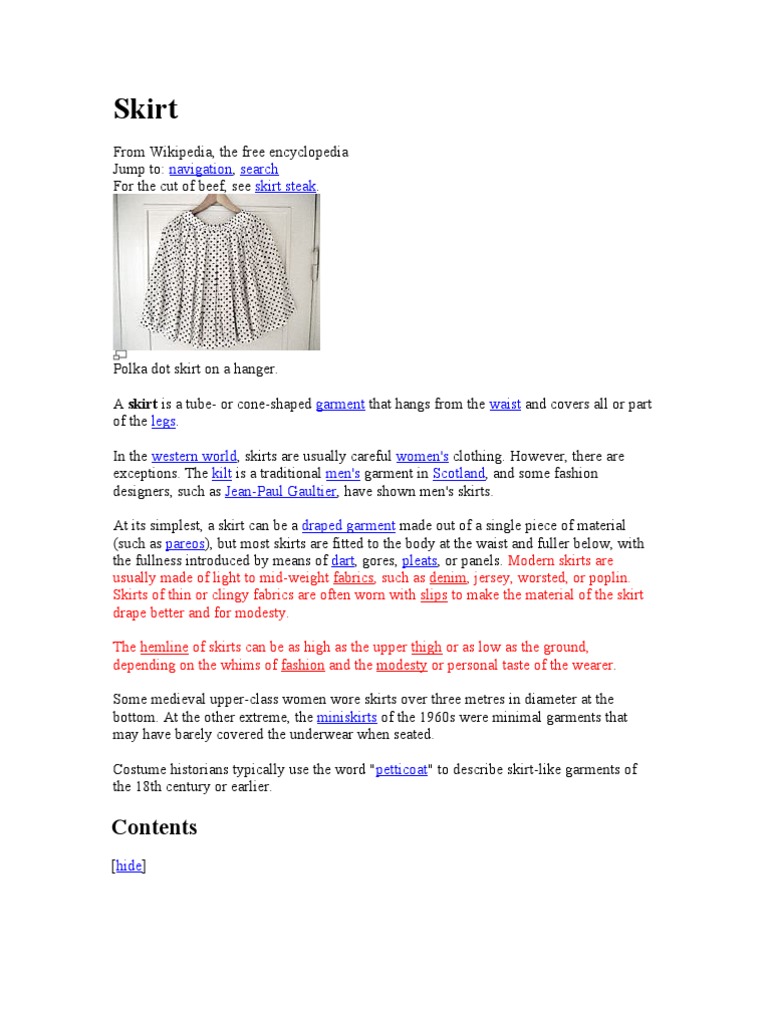 Skirt Product Choose, PDF, Skirt