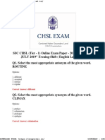 CHSL Tier 1 Papers English Language 11 July 2019 Evening Shift