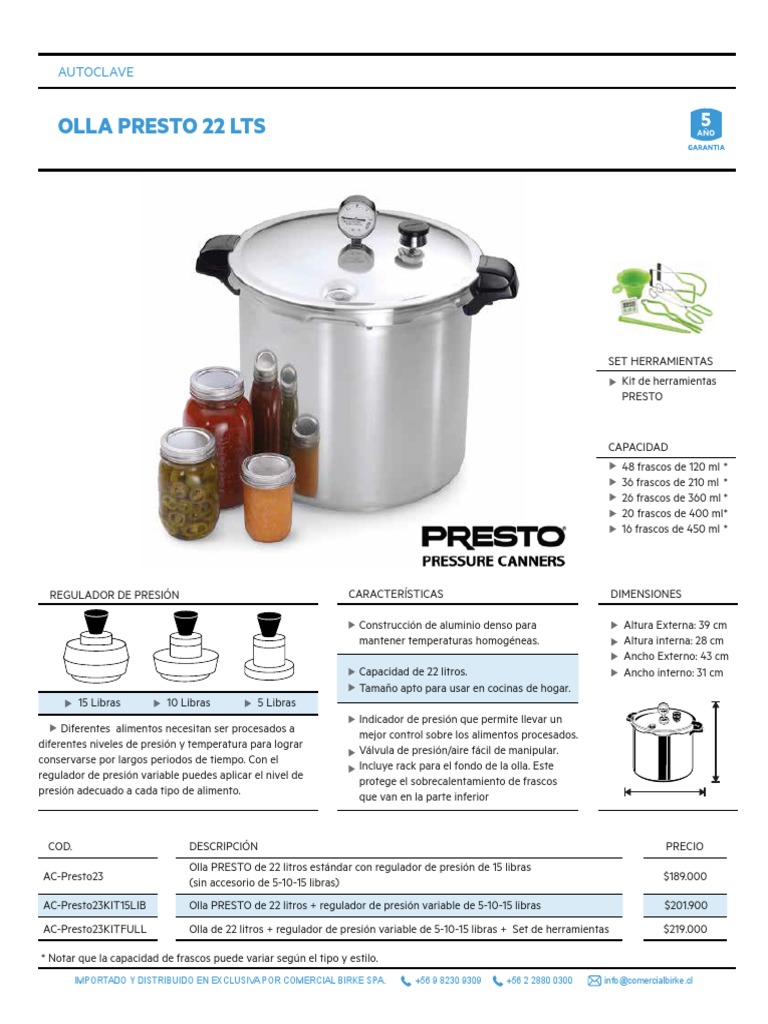 AUTOCLAVES Presto PDF Naturaleza Science