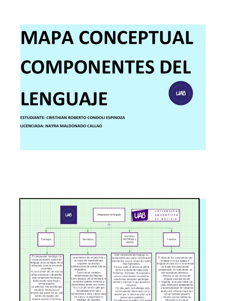 Mapa Conceptual Componentes Del Lenguaje | PDF