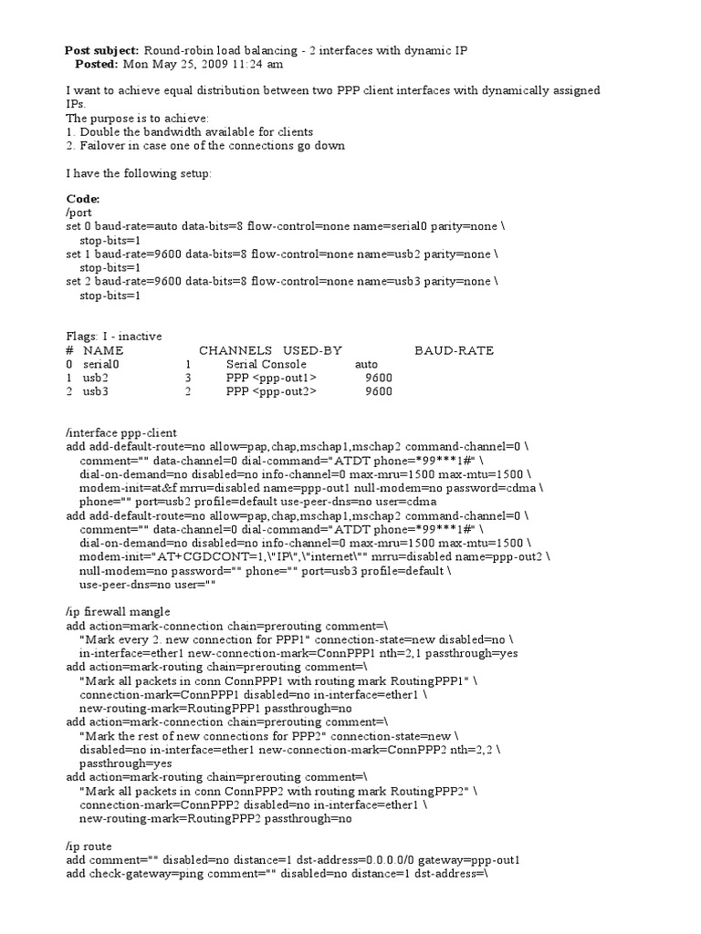 Dynamic IP Round-Robin Load Balancing | PDF | Routing | Router (Computing)
