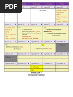 Precal Unit 1 Homework Calendar