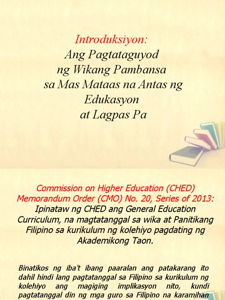 Intorduksiyon Ang Pagtataguyod Ng Wikang Pambansa