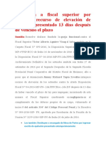 Sancionan A Fiscal Superior Por Tramitar Recurso de Elevación de Actuados Presentado 13 Días Después de Vencido El Plazo