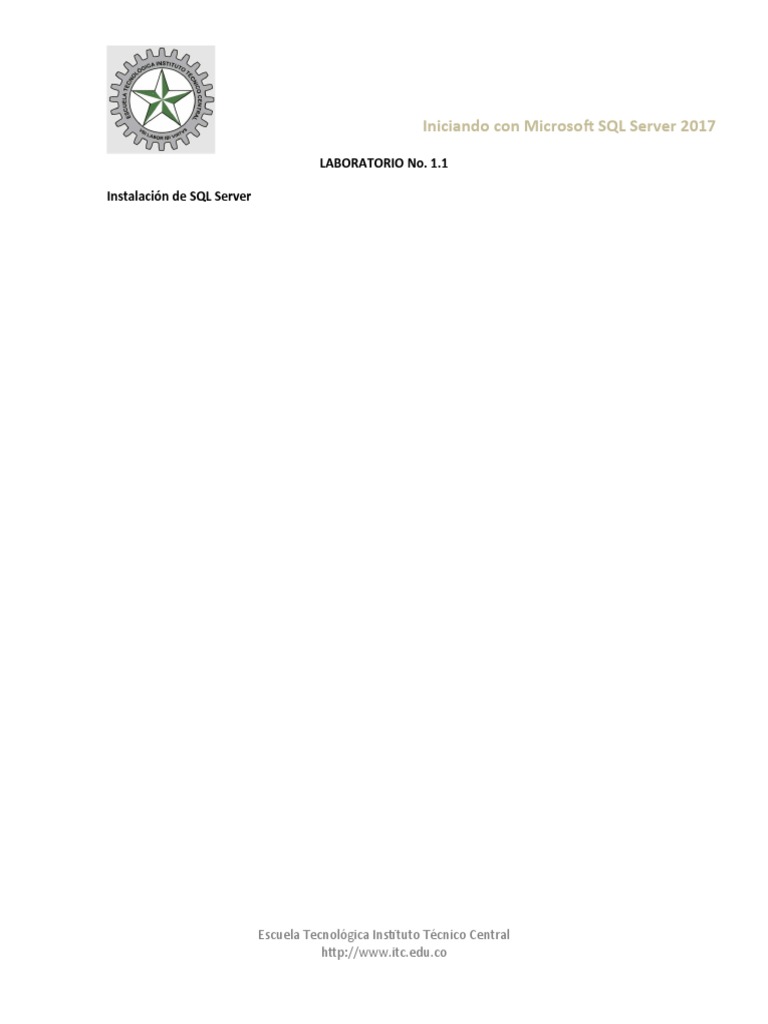 Guía de Instalación SQL Server 2017 | PDF | Servidor SQL de Microsoft | SQL