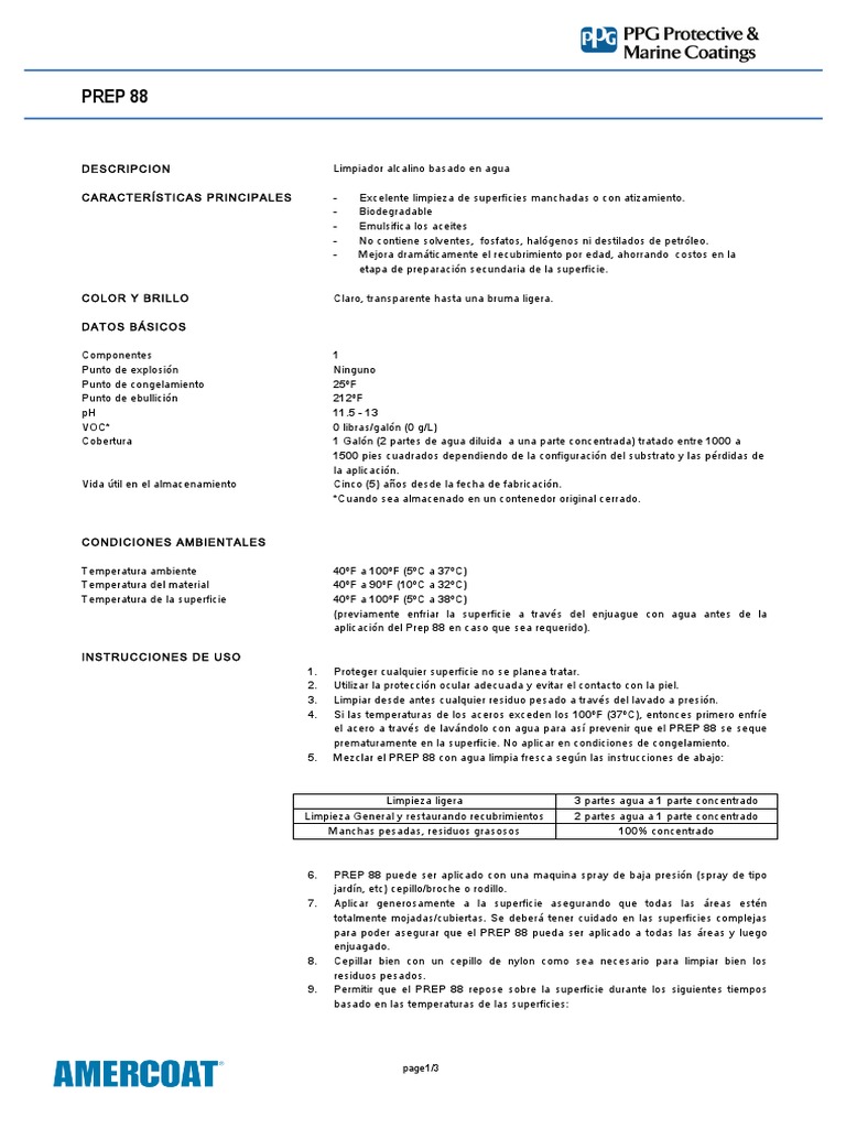 Aditivos Especiales Prep88 | PDF | Agua | Información