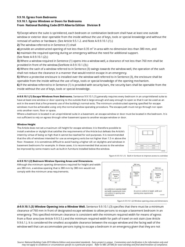 Alberta Bedroom Egress Window Requirements | PDF | Window | Door
