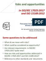 Risks and Opportunities: in ISO/IEC 17025:2017 and ISO 15189:2012