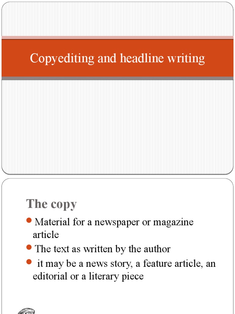 Copyediting and Headline Writing Guide | PDF | Copy Editing | Grammar