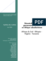 Décentralisation Et Gouvernance Urbaine PDF