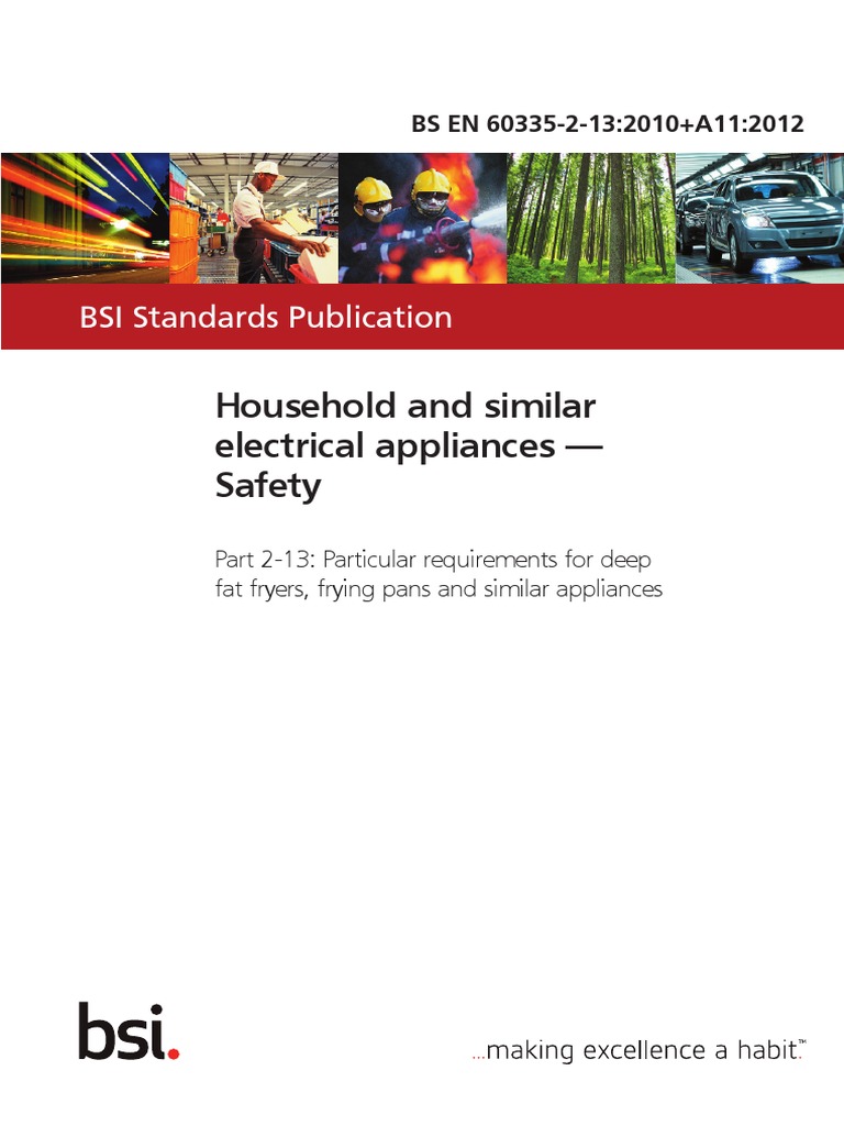 Household and Similar Electrical Appliances Safety BSI Standards