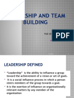 Leadership and Team Building Theories
