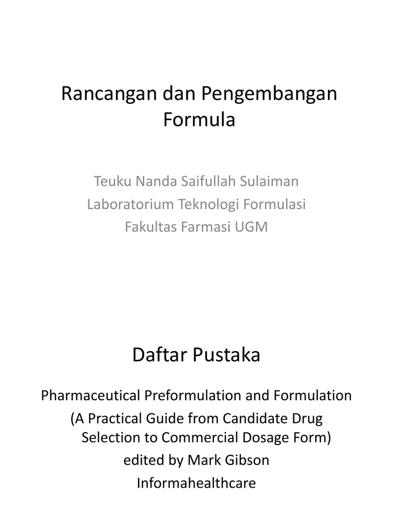 Formula Development by Teuku Nanda | PDF | Pharmaceutical Formulation ...