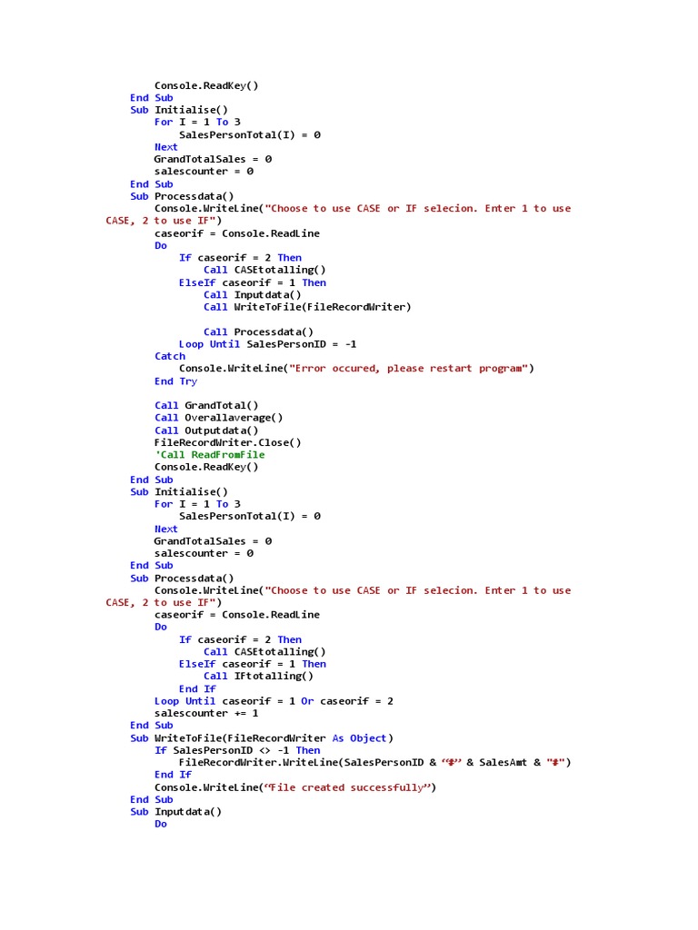 VB.NET Sales Processing Guide | PDF | Finance & Money Management ...