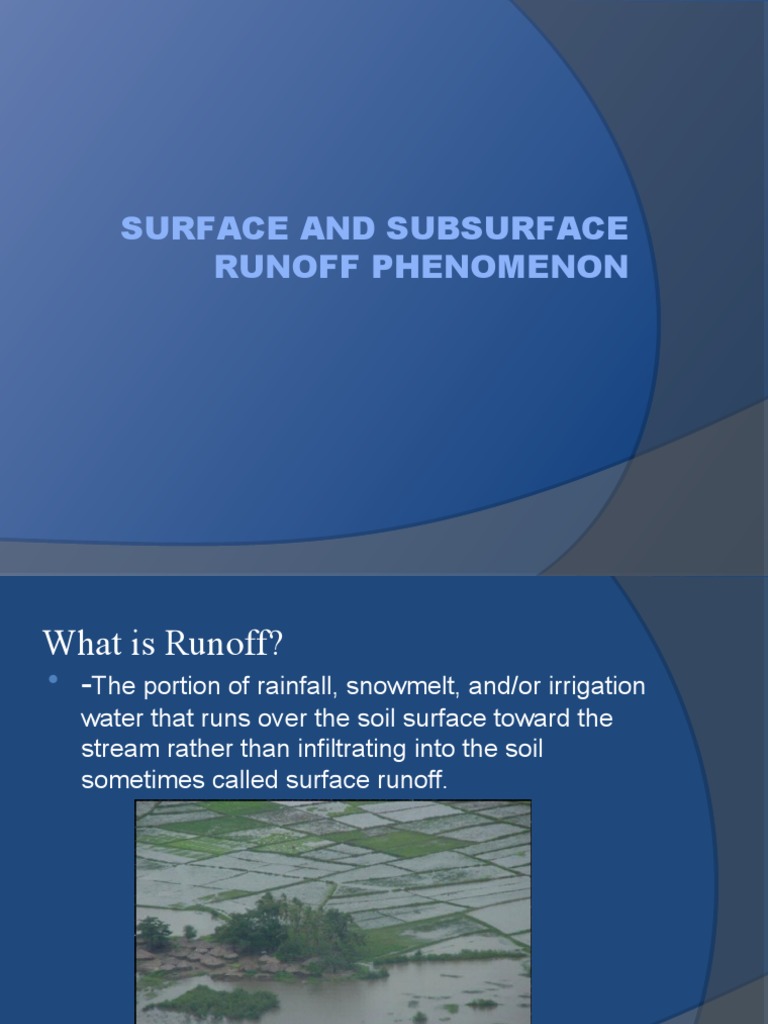 Surface and Subsurface Runoff Phenomenon | PDF