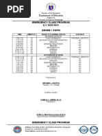 Emergency Class Program S.Y 2020-2021 Grade I - Faith: Department of Education