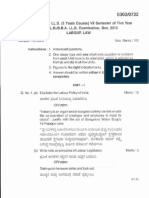 Labour Law Question Paper PDF