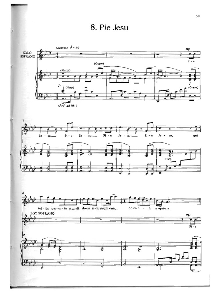 Pie Jesu - Webber - Requiem | PDF