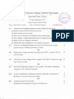 Internal Test: 2014: S Y BSC (Semester-Iv)