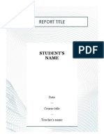 Report Title: Student'S Name