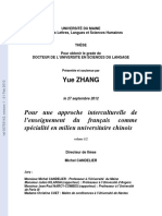 Pour Une Approche Interculturelle de L'enseignement Du Français Comme Spécialité en Milieu Universitaire Chinois