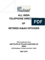ALL INDIA IAS & IA Returied Telephone - Directory - 2010