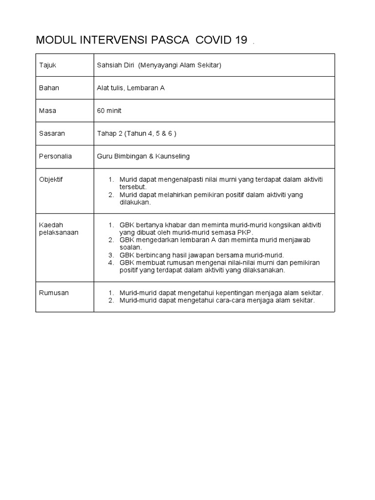 Modul Sahsiah Tahap 2 Pdf