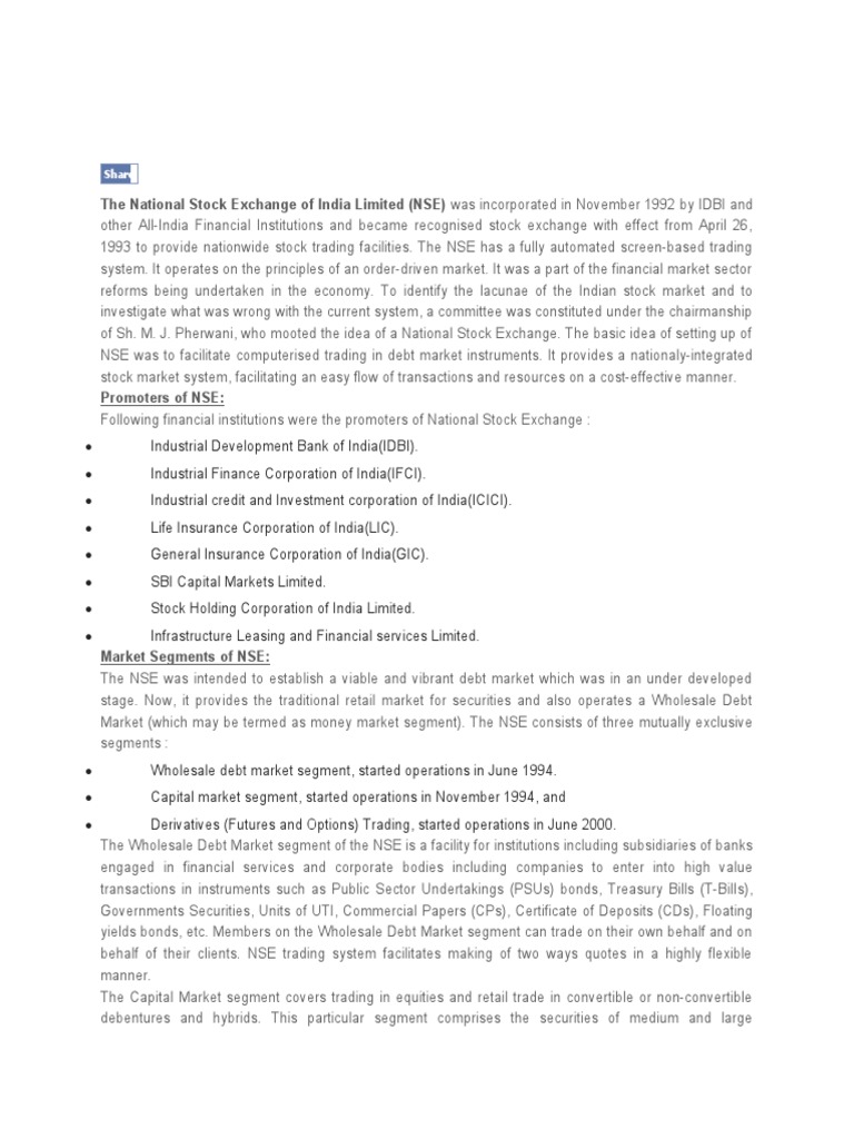 WHEN WAS NSE FORMED intelligence overview