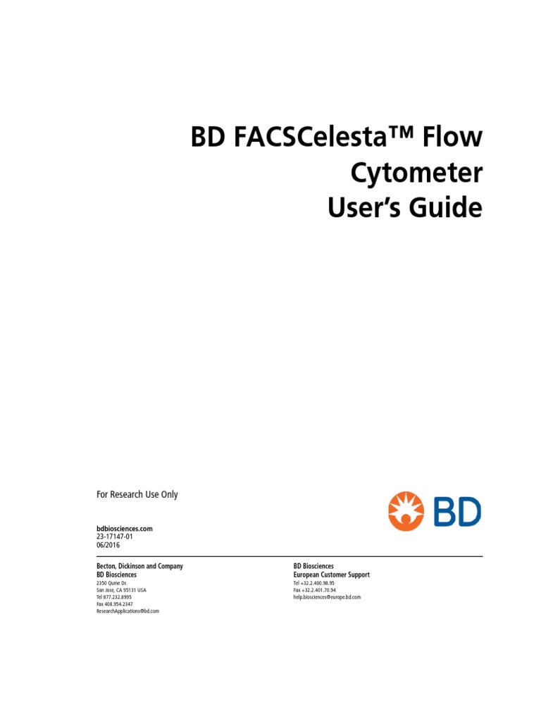 BD FACSCelesta Users Guide PDF Flow Cytometry Optical Filter