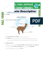 Ficha El Texto Descriptivo para Tercero de Primaria PDF