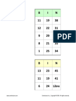 Tarjetas de Bingo en Excel
