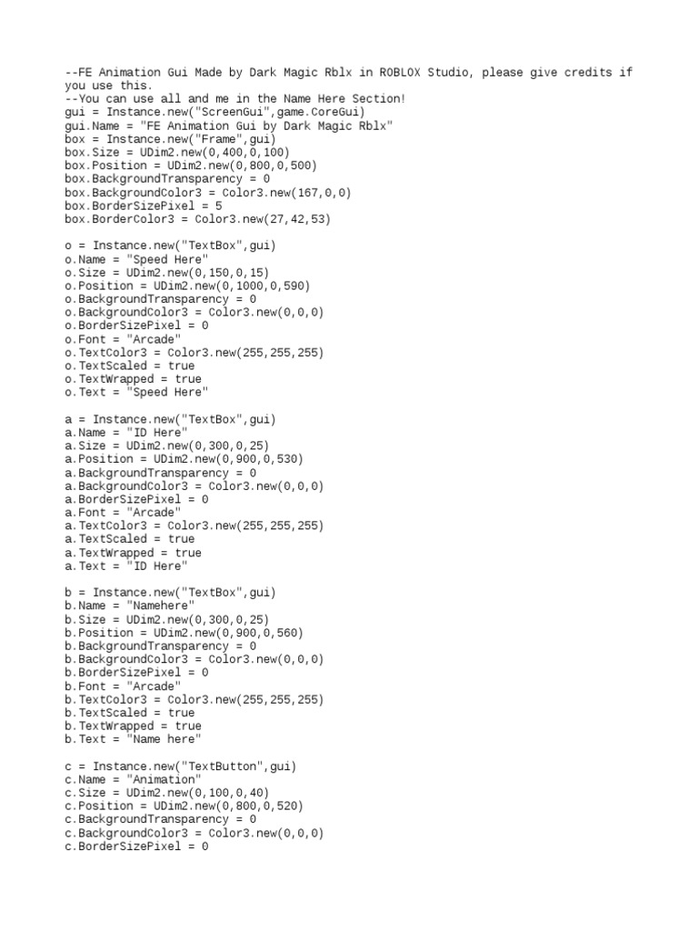 FE Animation Gui: A Roblox Animation Tool Created by Dark Magic Rblx ...