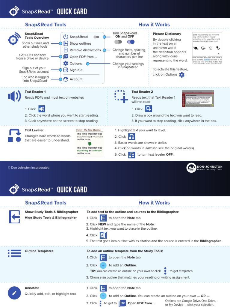 Snap Read Quick Card | PDF | Text | Communication