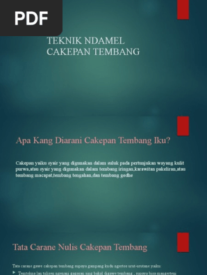 Teknik Ndamel Cakepan Tembang