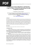Comparison of Class Inheritance and Interface Usage in Object Oriented Programming through Complexity Measures 