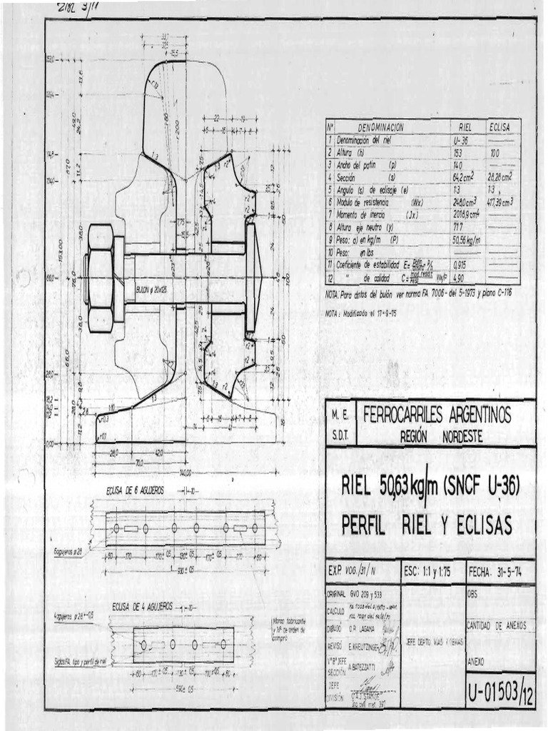 Eclisa Riel 50kg U36 PDF | PDF