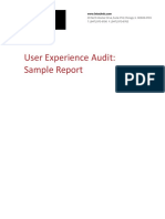 User Experience Audit: Sample Report