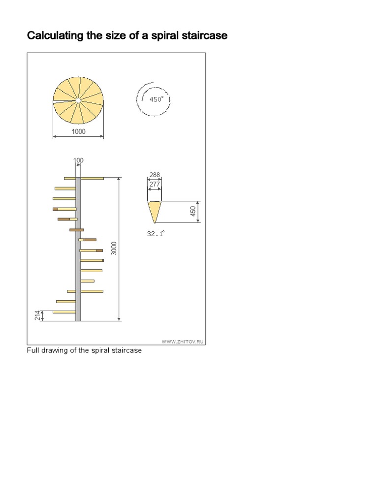 Spiral Staircase Size Calculation Guide | PDF