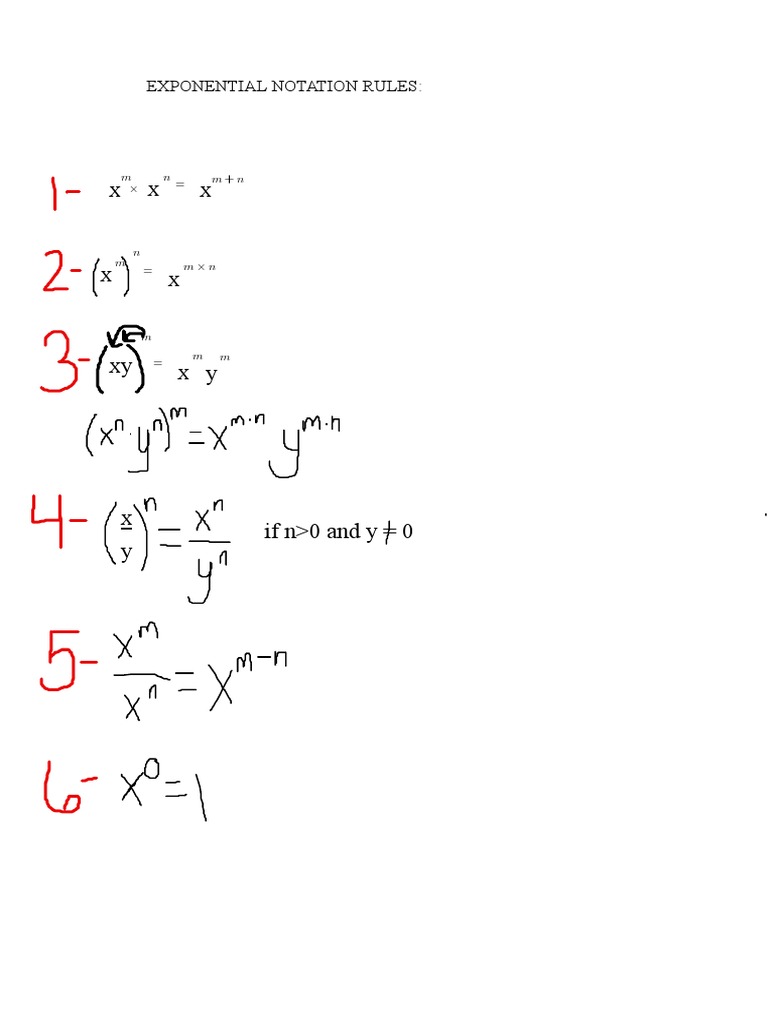 Exponential Notation Rules Explained | PDF